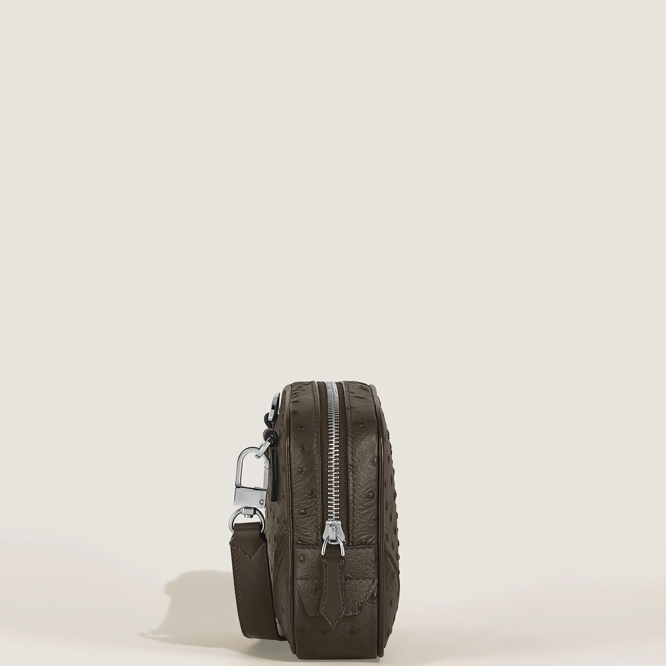 Printed ostrich mini crossbody