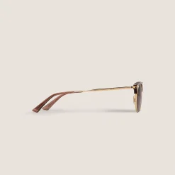 Rectangular Sunglasses Gold Coloured Metal Frame