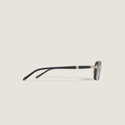 Rectangular Sunglasses with Black Metal Frame