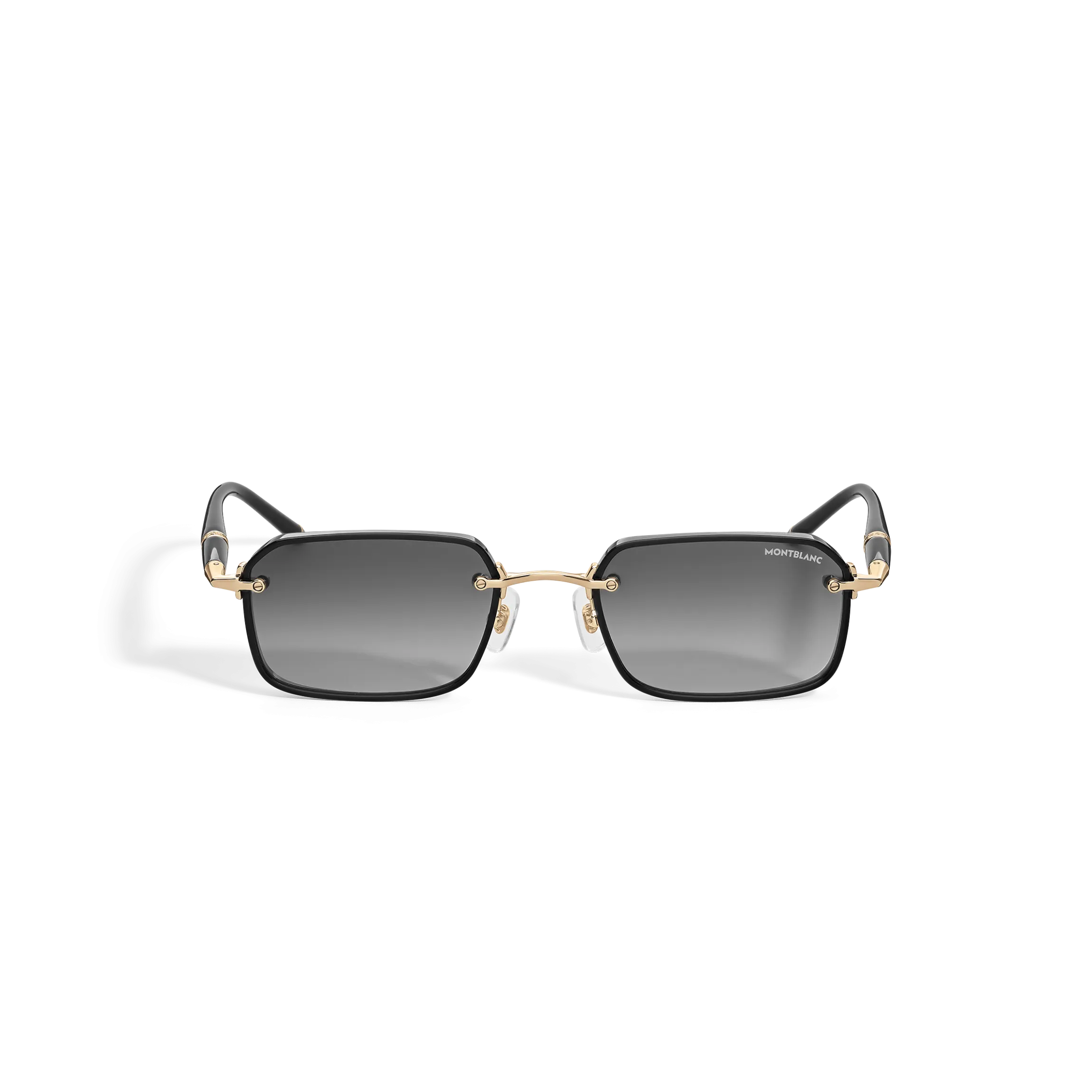 Rectangular Sunglasses with Black Metal Frame