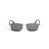 Rectangular Sunglasses with Silver Col Metal Frame