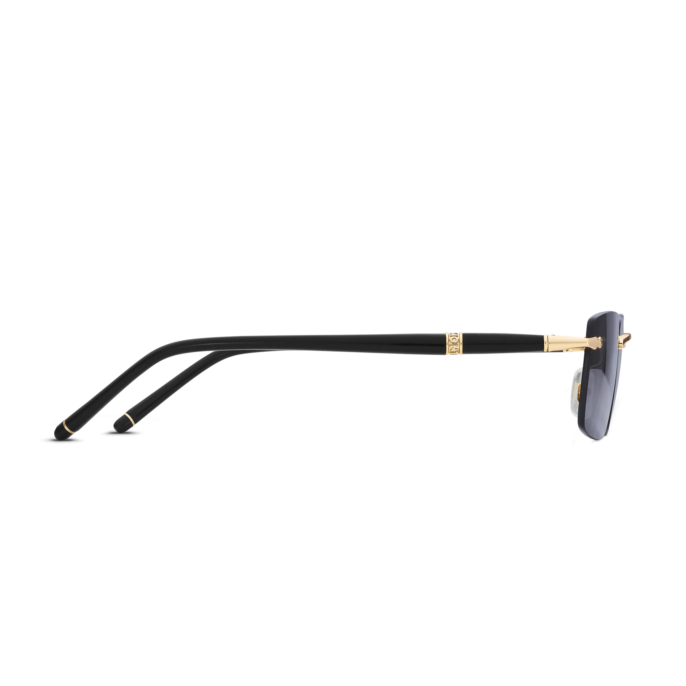 Rectangular Sunglasses with Gold-Colored Metal Frame