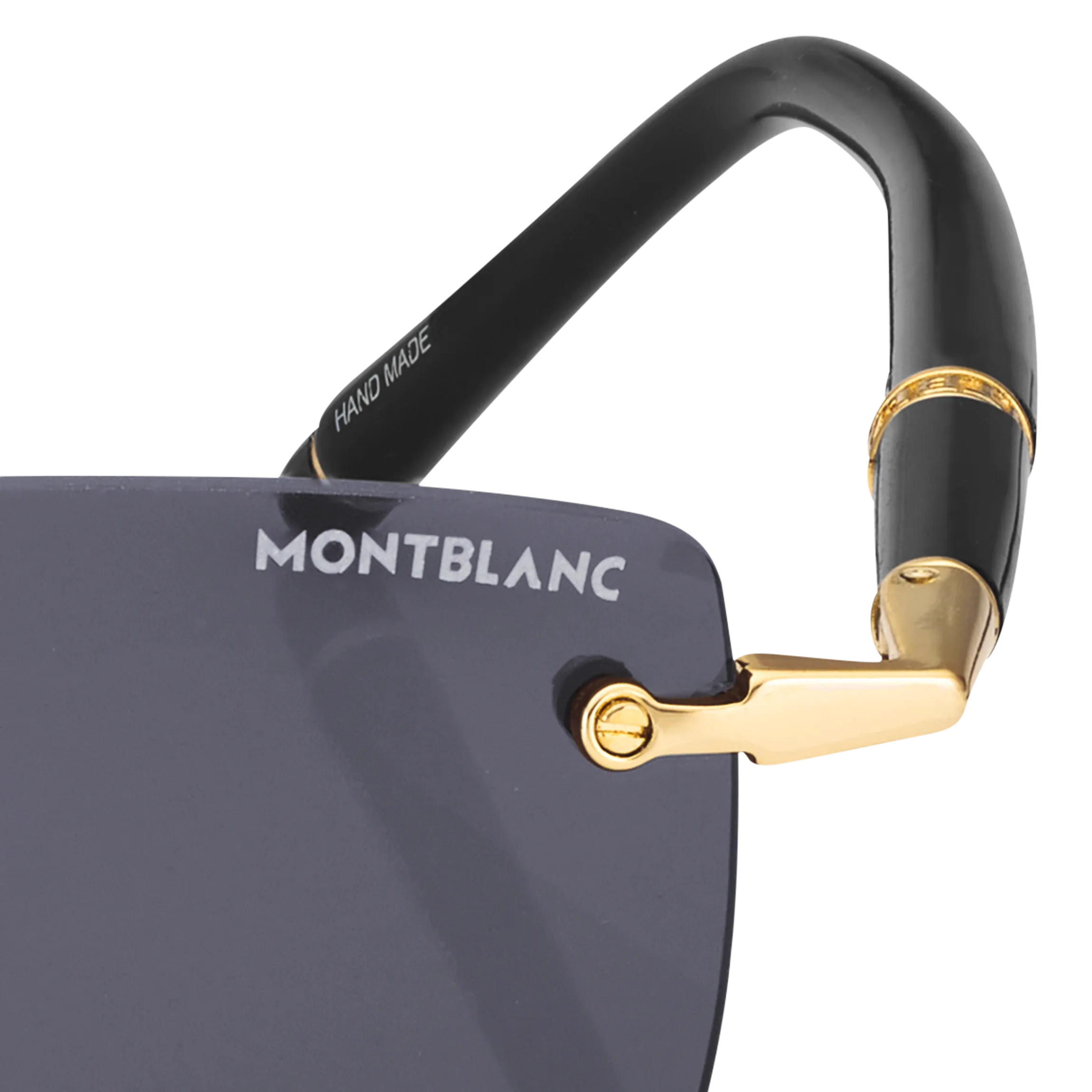 Rectangular Sunglasses with Gold-Colored Metal Frame