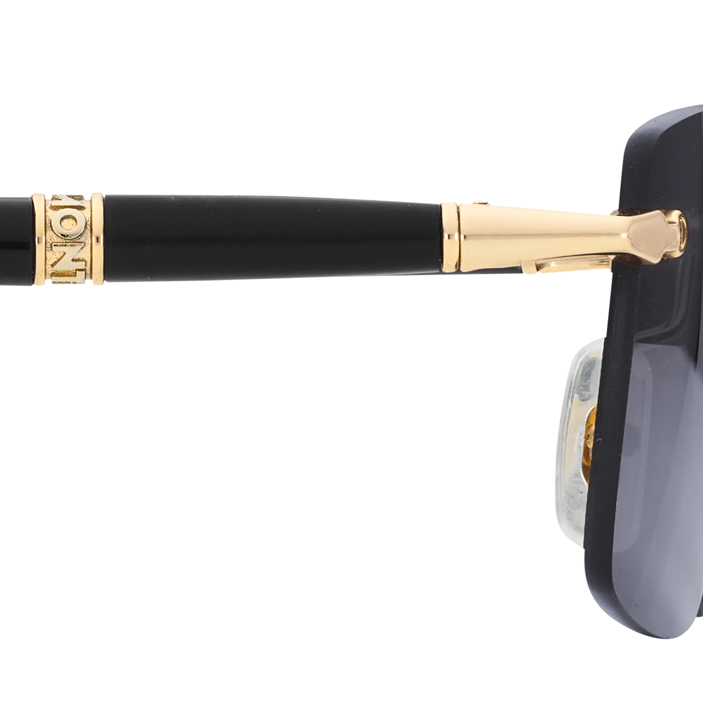 Rectangular Sunglasses with Gold-Colored Metal Frame