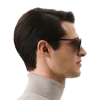 Rectangular Sunglasses with Black-Colored Acetate Frame