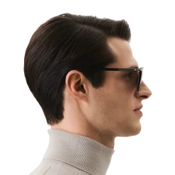 Rectangular Sunglasses with Black-Colored Acetate Frame