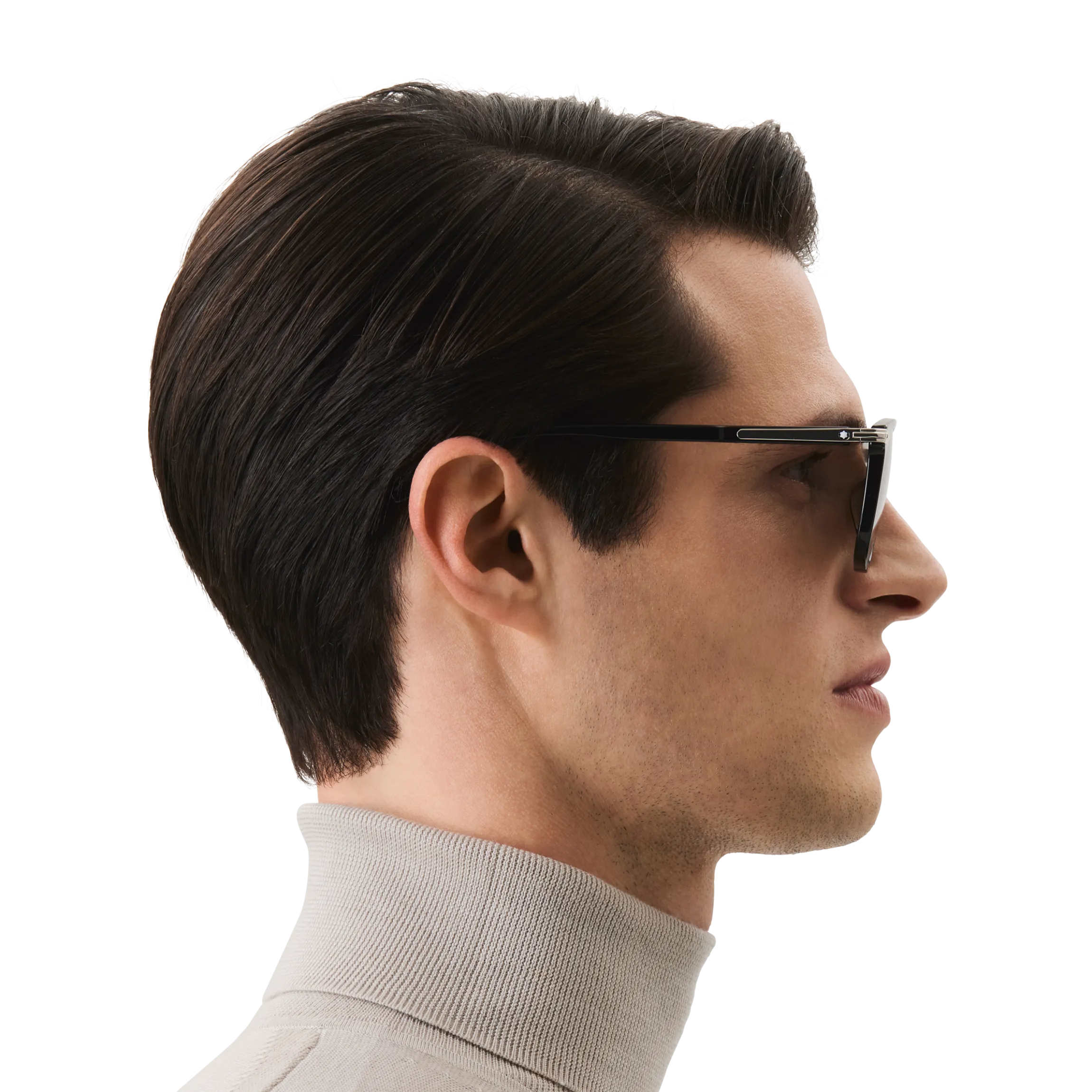 Rectangular Sunglasses with Black-Colored Acetate Frame