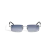 Rectangular Sunglasses with Silver Col Metal Frame
