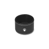 Round desk tray in black leather (Small)