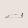 Round Sunglasses with Havana Acetate Frame