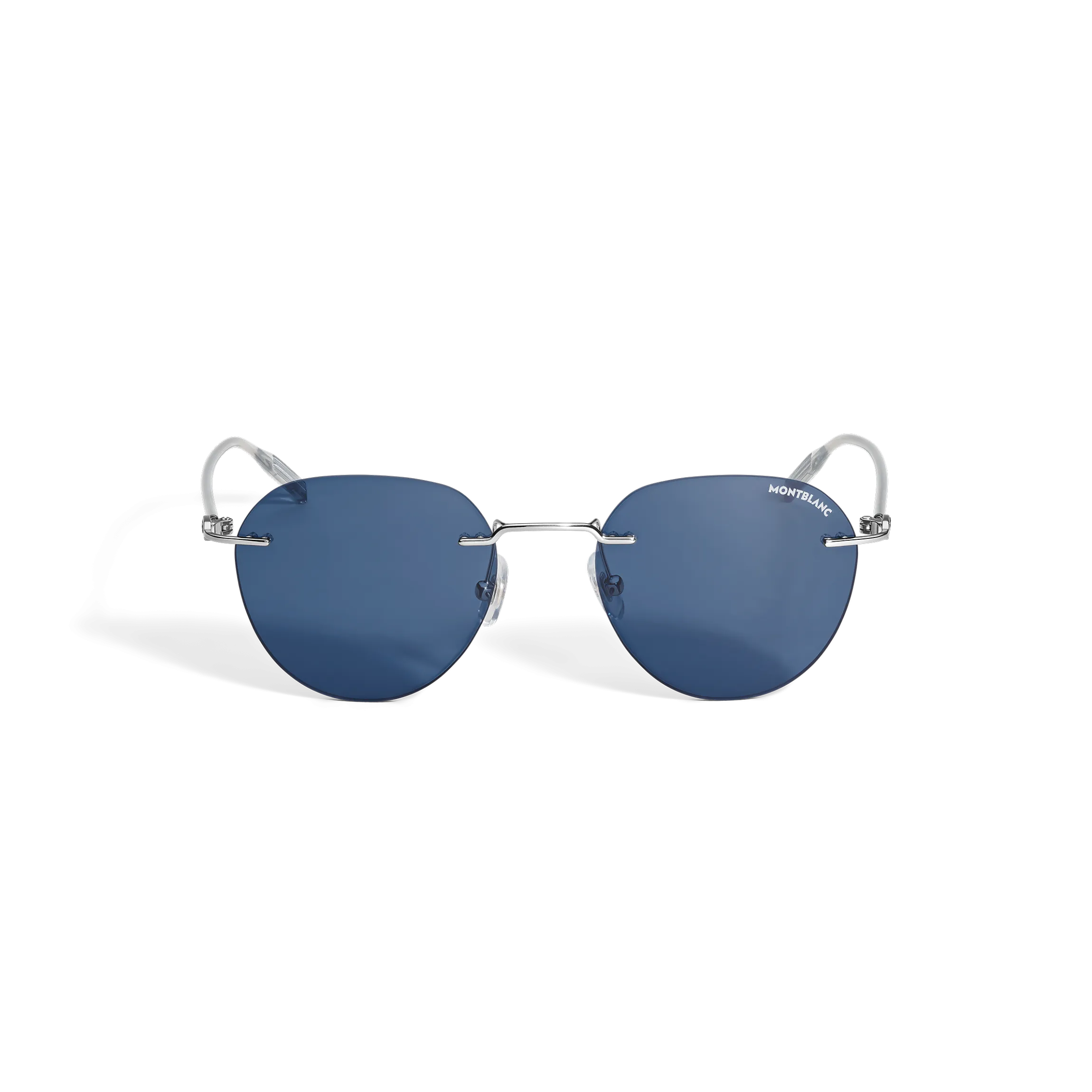 Round Sunglasses with Silver Col Metal Frame