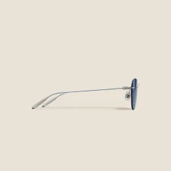 Round Sunglasses with Silver Col Metal Frame