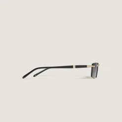 Squared Sunglasses with Gold-Colored Metal Frame