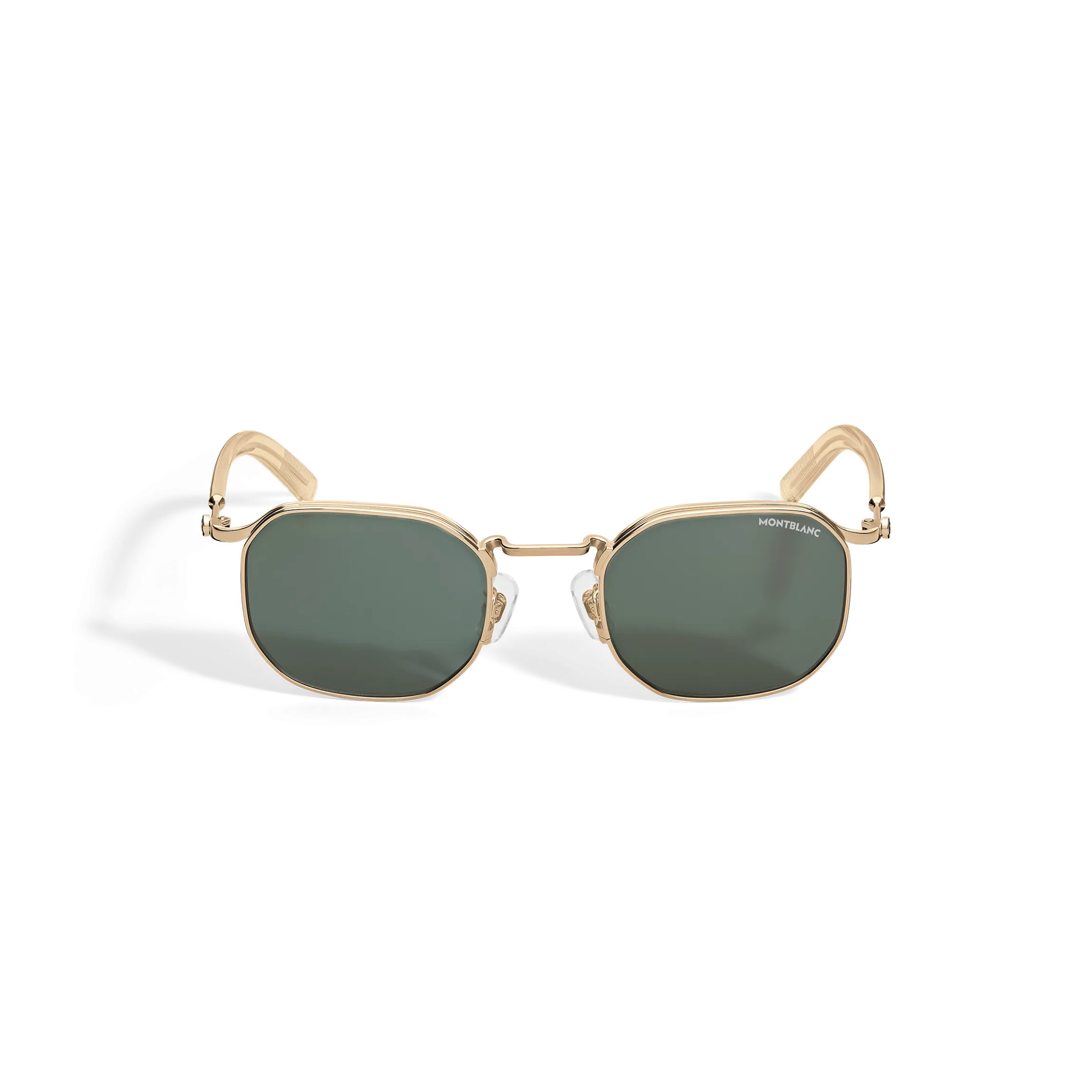 Squared Sunglasses with Gold-Colored Metal Frame
