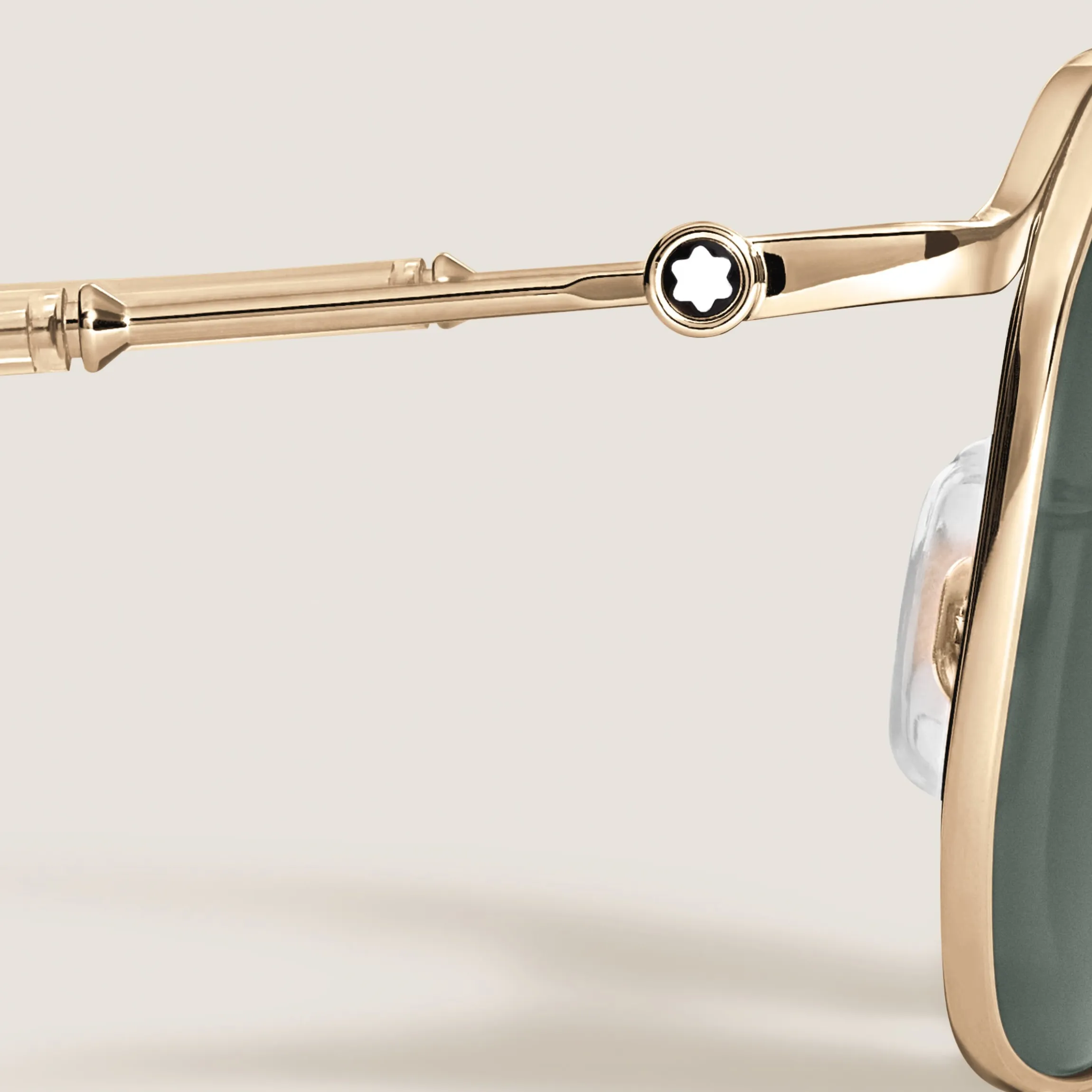 Squared Sunglasses with Gold-Colored Metal Frame