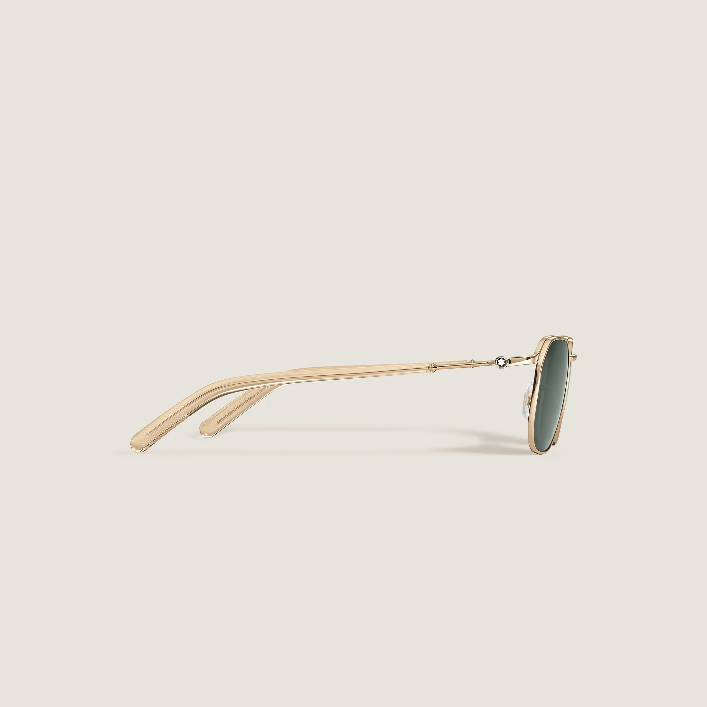 Squared Sunglasses with Gold-Colored Metal Frame