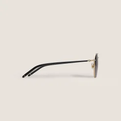 Squared Sunglasses with Gold Coloured Metal Frame