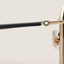Squared Sunglasses with Gold Coloured Metal Frame