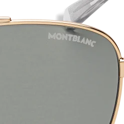 Squared Sunglasses with Gold Coloured Metal Frame