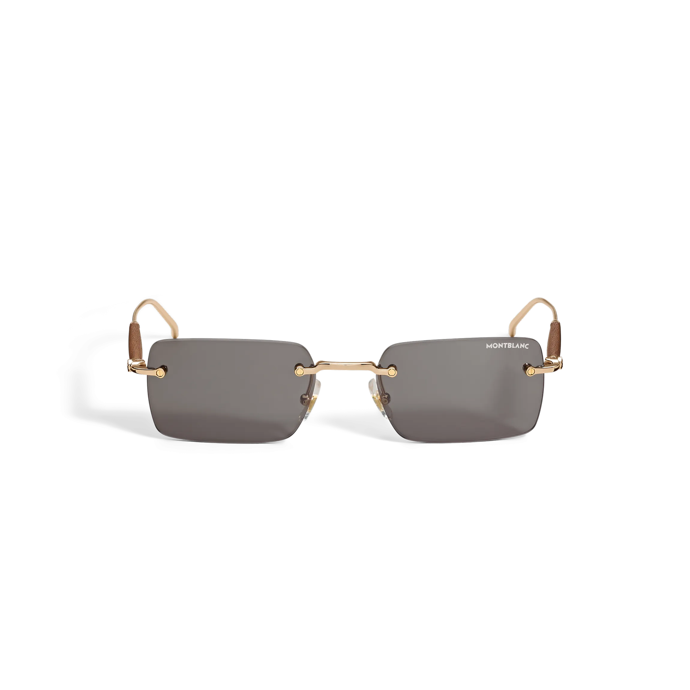 Squared Sunglasses with Gold Col Metal Frame