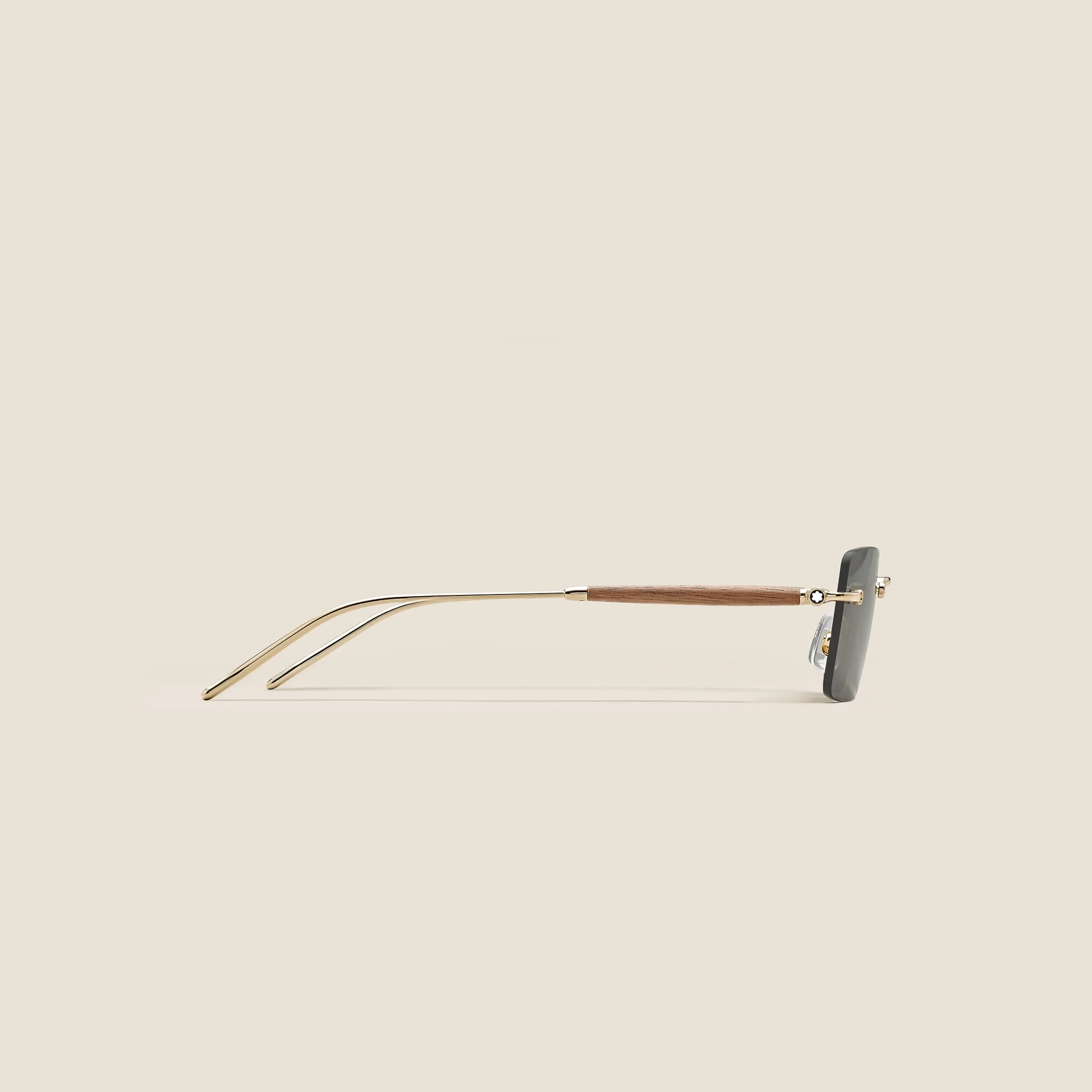 Squared Sunglasses with Gold Col Metal Frame