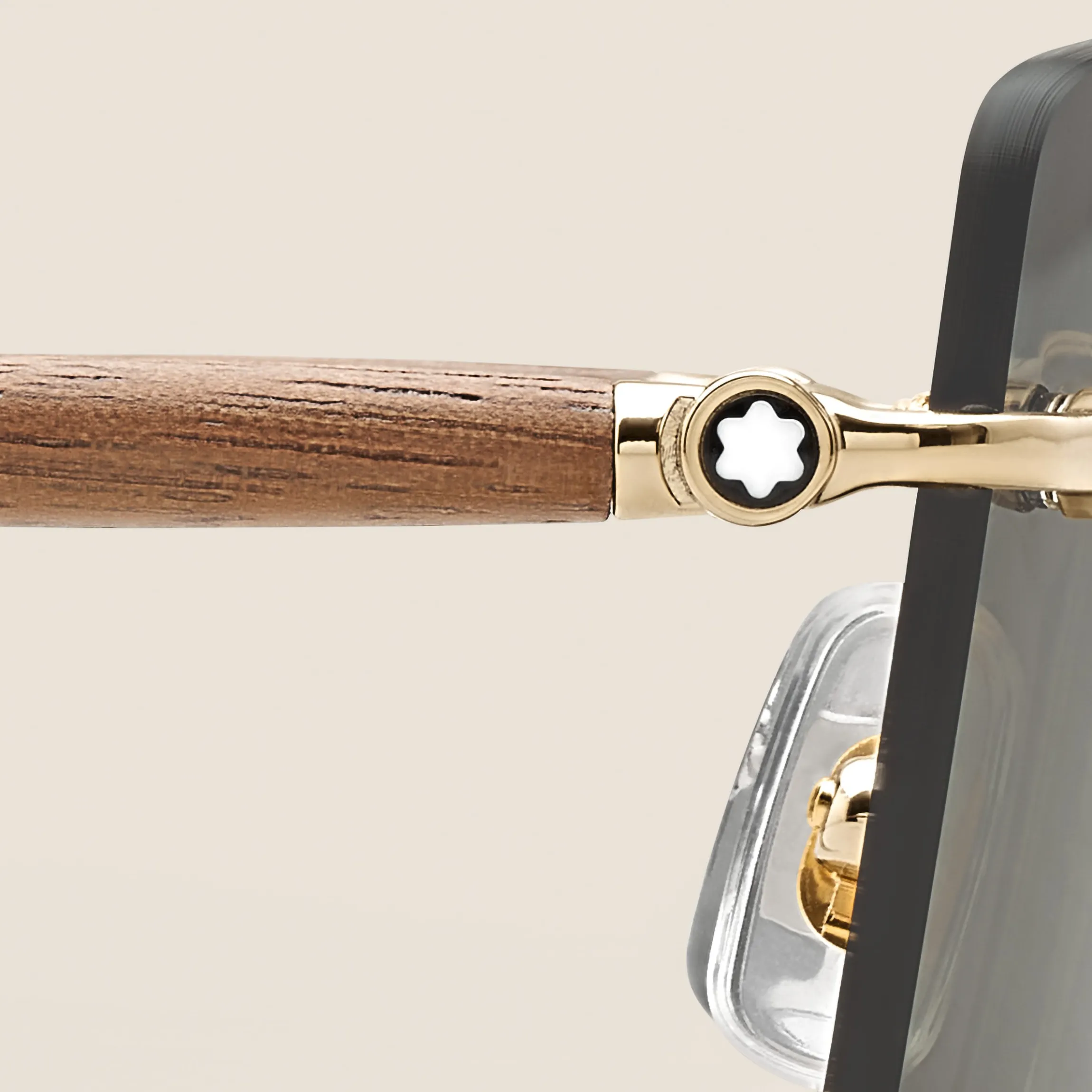 Squared Sunglasses with Gold Col Metal Frame