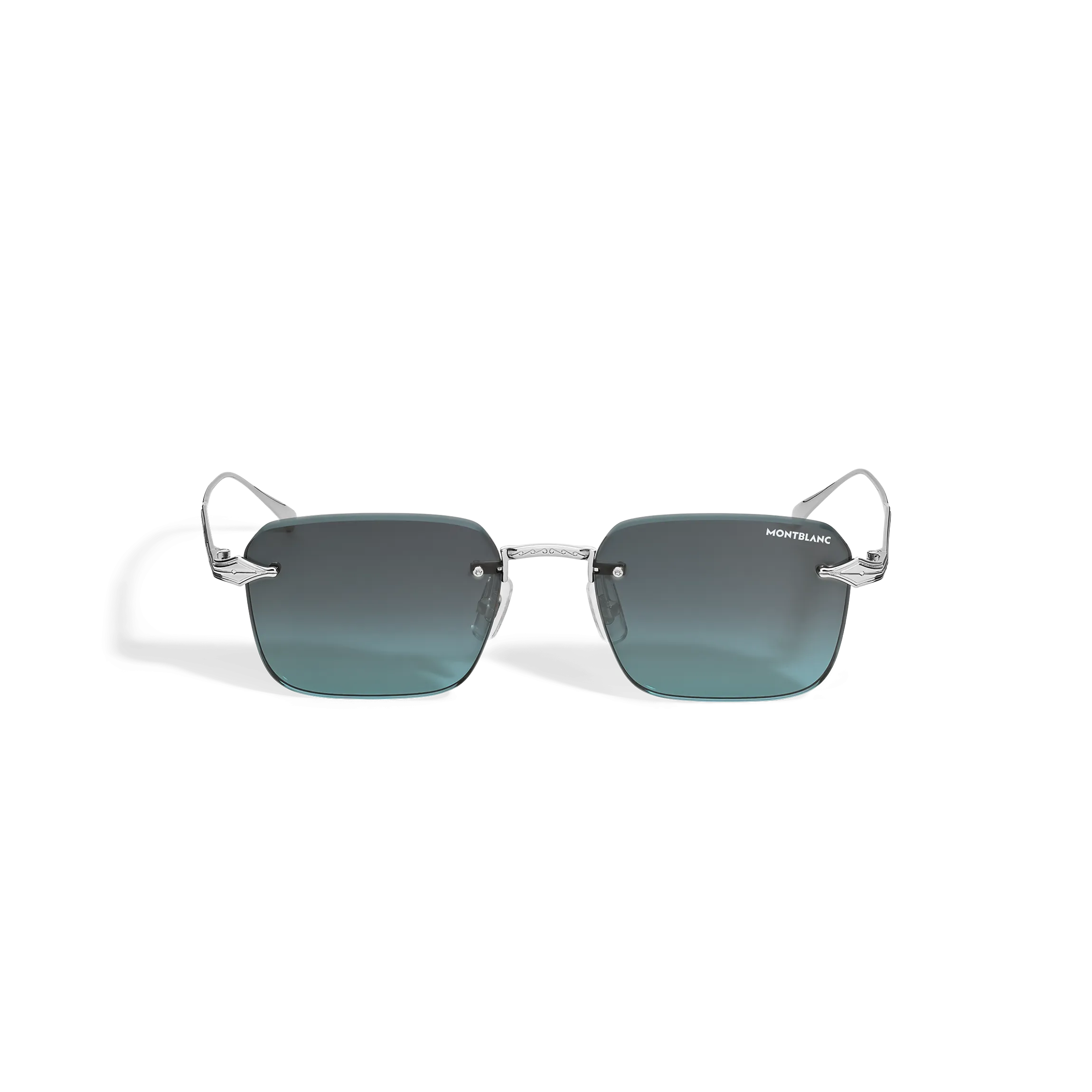 Squared Sunglasses with Silver-Colored Metal Frame
