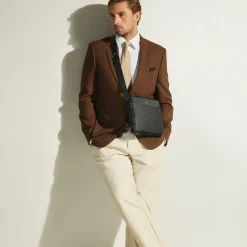 Vertical Belt Messenger Bag in Sartorial Leather