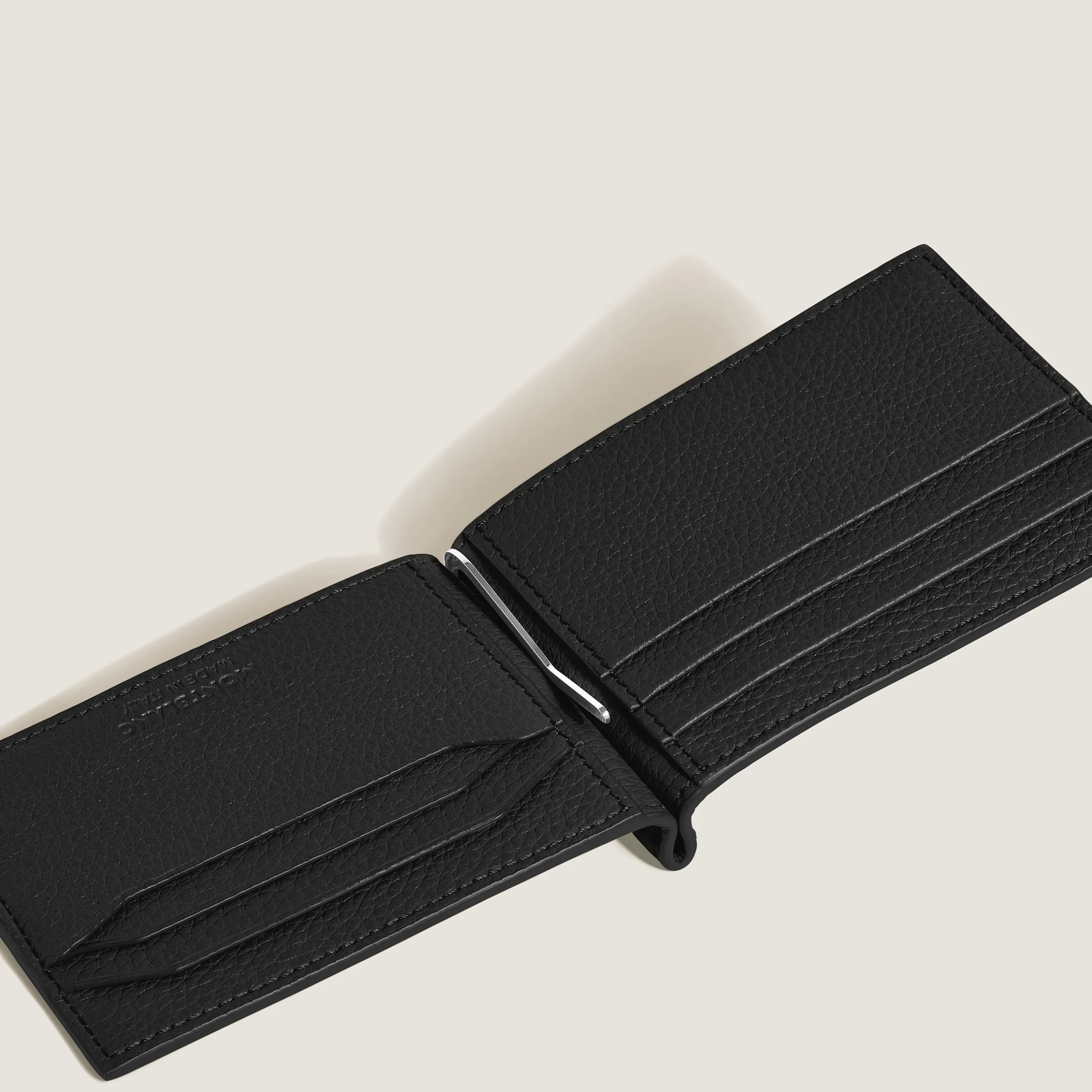 Wallet 6cc with Money Clip in Grain Leather