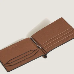 Wallet 6cc with Money Clip in Grain Leather