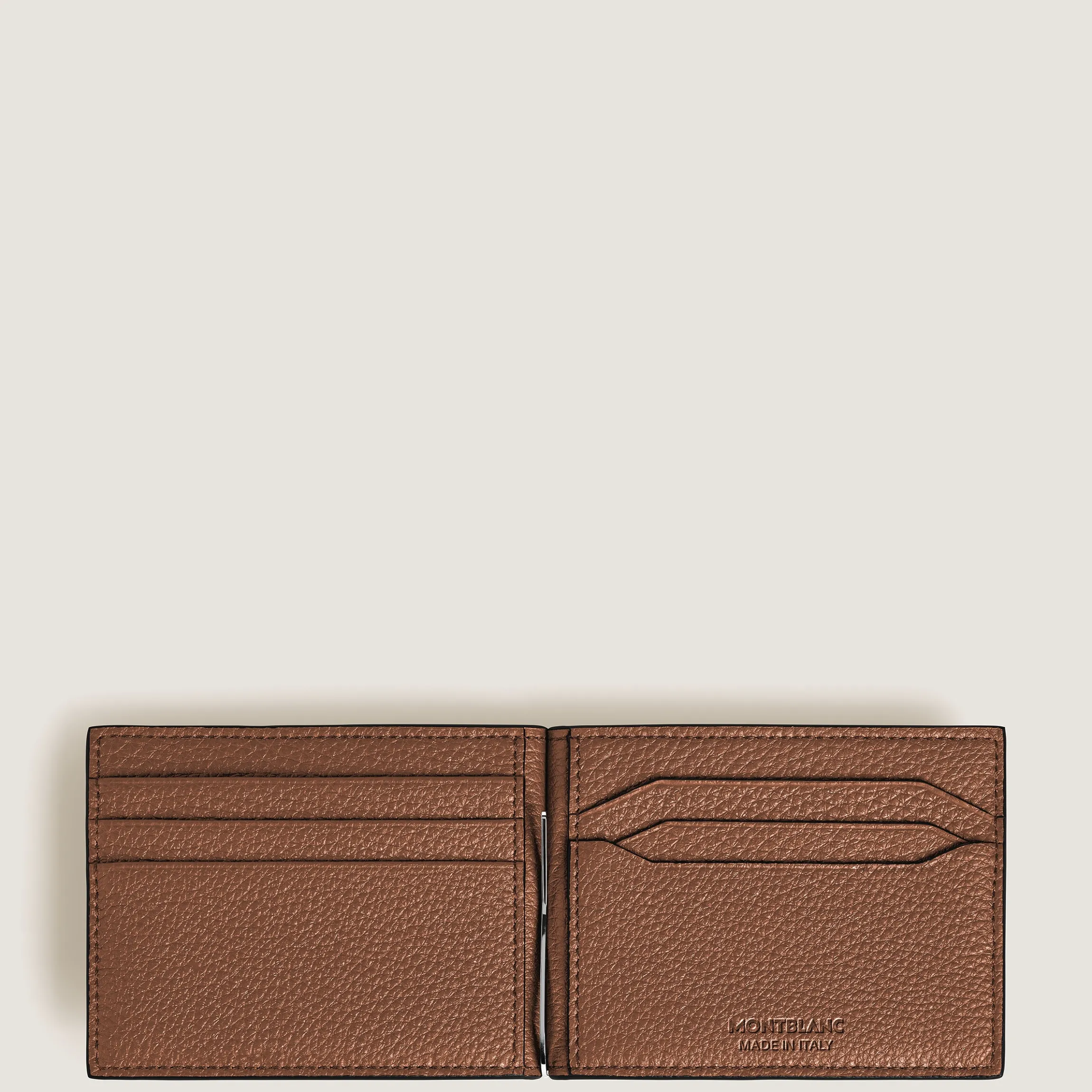 Wallet 6cc with Money Clip in Grain Leather
